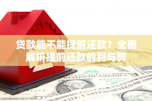 泾河贷款能不能提前还款？全面解析提前还款的利与弊