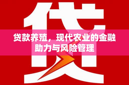 泾河贷款养殖，现代农业的金融助力与风险管理