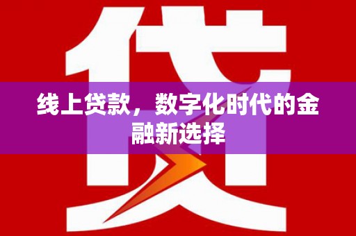 泾河线上贷款，数字化时代的金融新选择