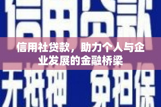 泾河信用社贷款，助力个人与企业发展的金融桥梁