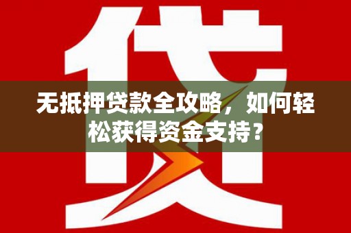 泾河无抵押贷款全攻略，如何轻松获得资金支持？