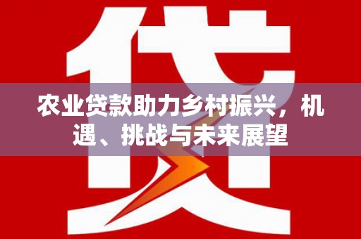 泾河农业贷款助力乡村振兴，机遇、挑战与未来展望