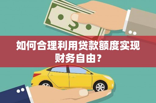 泾河如何合理利用贷款额度实现财务自由？