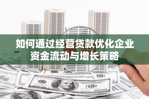 泾河如何通过经营贷款优化企业资金流动与增长策略