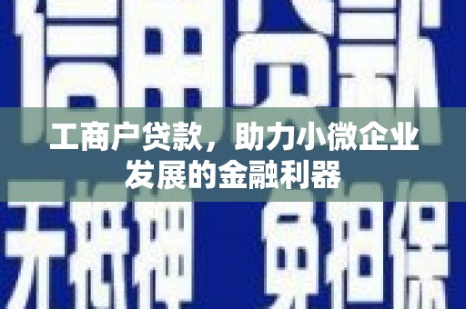 泾河工商户贷款，助力小微企业发展的金融利器
