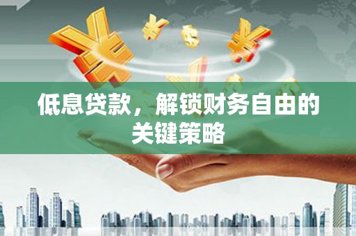 泾河低息贷款，解锁财务自由的关键策略