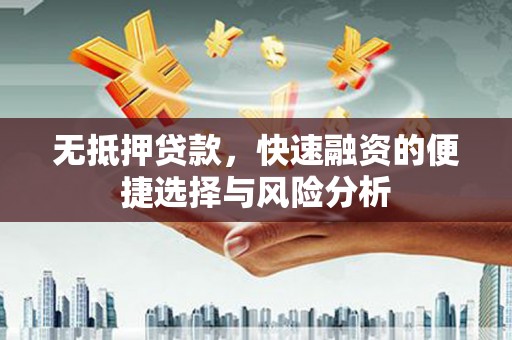 泾河无抵押贷款，快速融资的便捷选择与风险分析