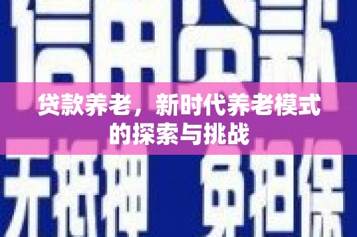 泾河贷款养老，新时代养老模式的探索与挑战