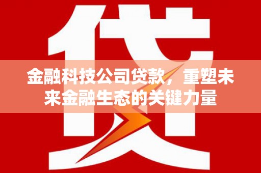 泾河金融科技公司贷款，重塑未来金融生态的关键力量