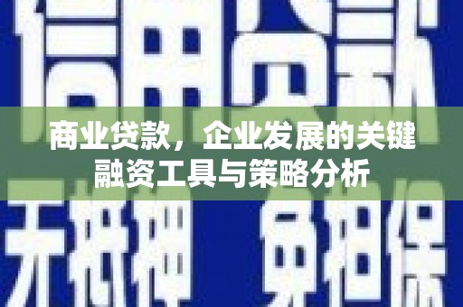 泾河商业贷款，企业发展的关键融资工具与策略分析