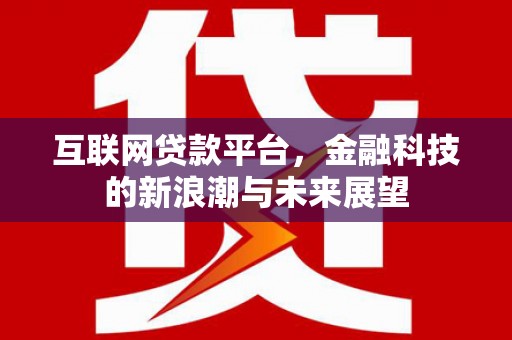 泾河互联网贷款平台，金融科技的新浪潮与未来展望