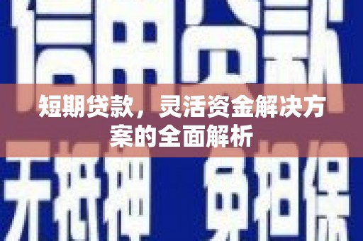 泾河短期贷款，灵活资金解决方案的全面解析