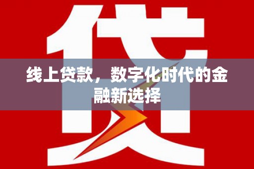 泾河线上贷款，数字化时代的金融新选择